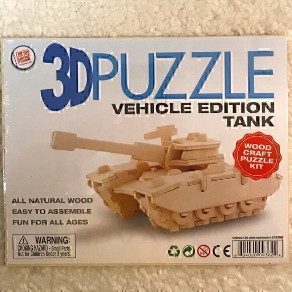 Can You Imagine "Tank" 3D Wood Craft Puzzle Kit